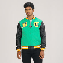 Load image into Gallery viewer, Mens Green &amp; Black PU Jacket
