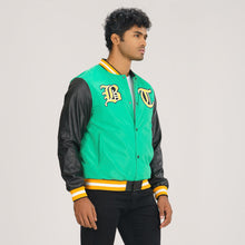 Load image into Gallery viewer, Mens Green &amp; Black PU Jacket
