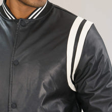 Load image into Gallery viewer, Mens White &amp; Black PU Jacket
