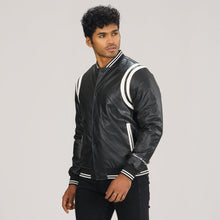 Load image into Gallery viewer, Mens White &amp; Black PU Jacket
