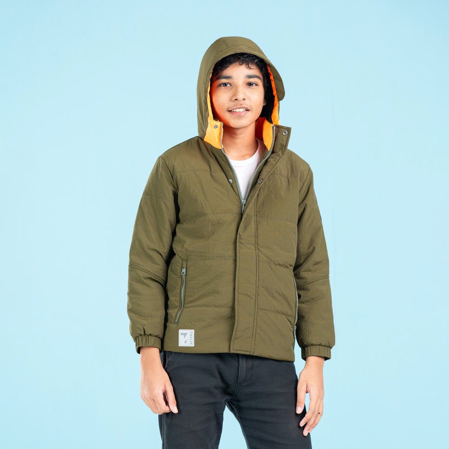 BOYS QUILTING JACKET- OLIVE