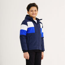 Load image into Gallery viewer, Boy&#39;s Navy &amp; White Quilted Jacket
