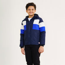 Load image into Gallery viewer, Boy&#39;s Navy &amp; White Quilted Jacket
