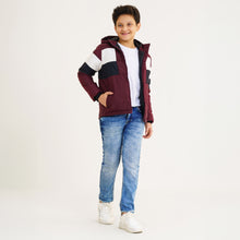 Load image into Gallery viewer, Boy&#39;s Maroon &amp; Black Quilted Jacket
