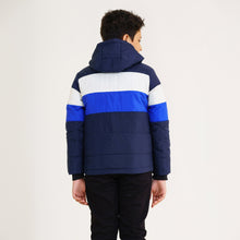 Load image into Gallery viewer, Boy&#39;s Navy &amp; White Quilted Jacket
