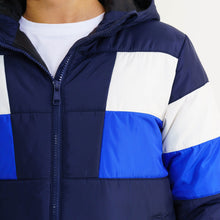 Load image into Gallery viewer, Boy&#39;s Navy &amp; White Quilted Jacket
