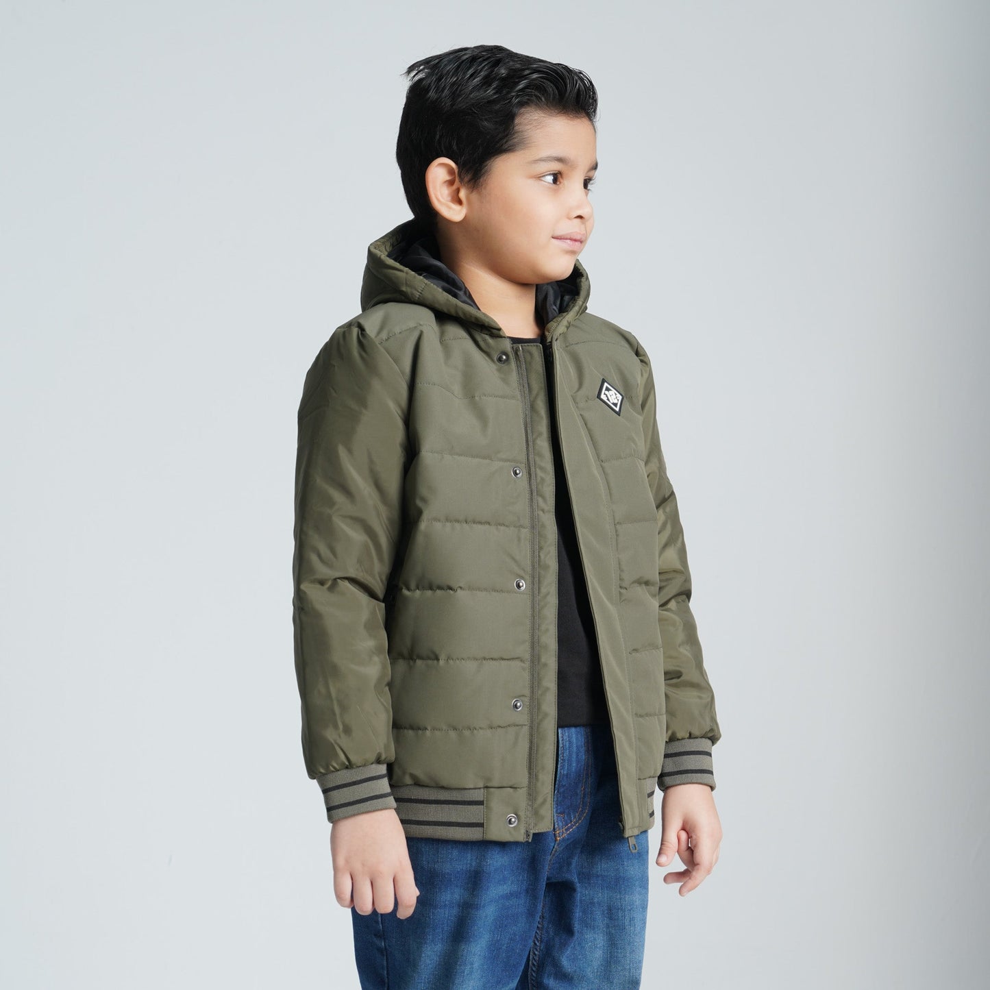 Boy's Olive Quilted Jacket