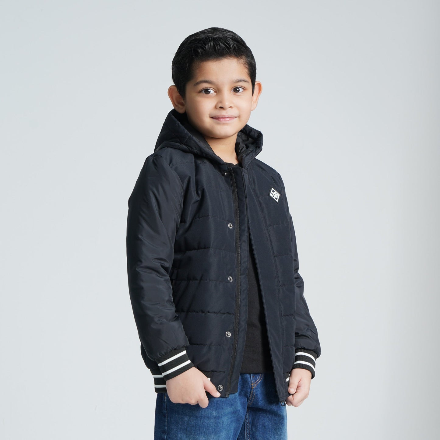 Boy's Black Quilted Jacket