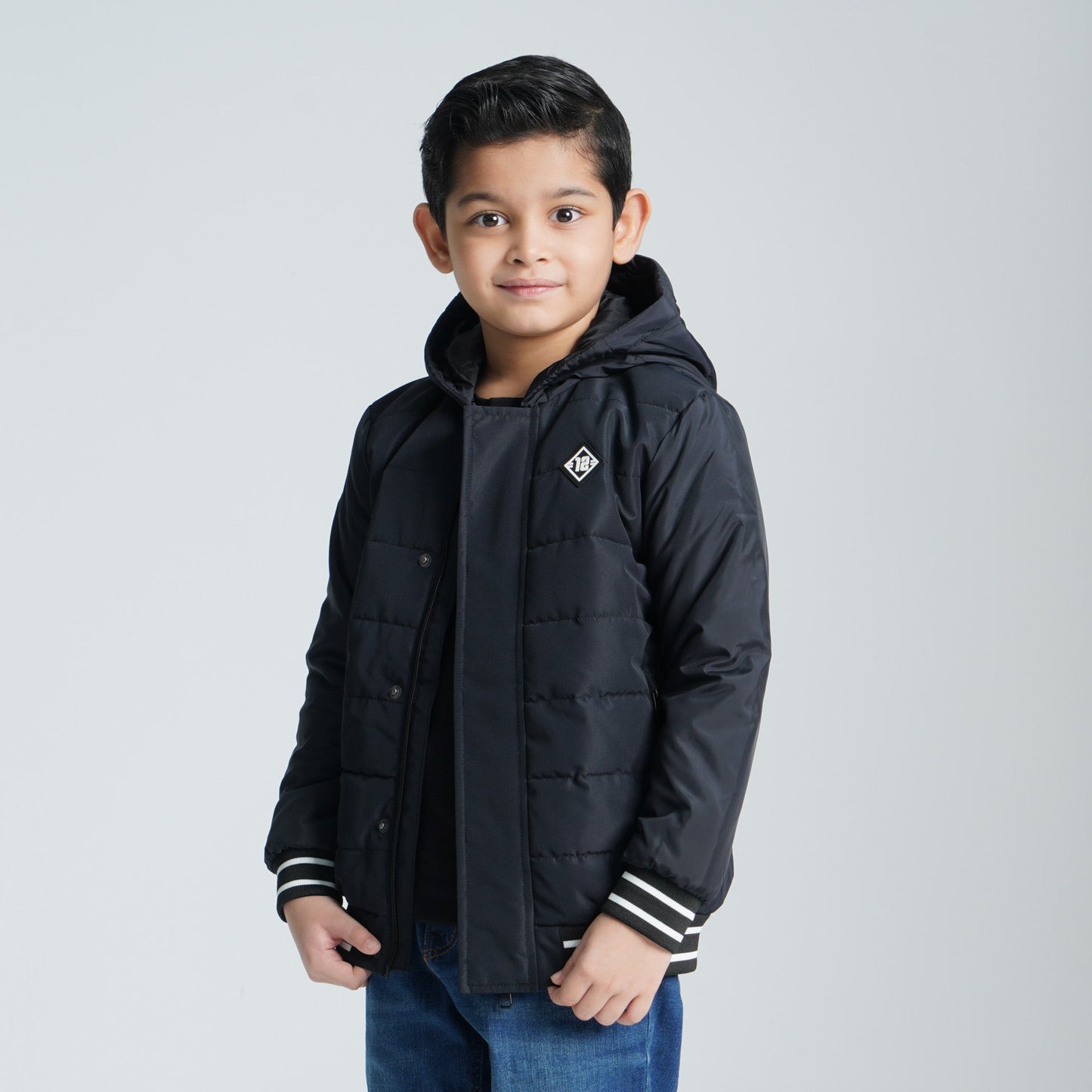 Boy's Black Quilted Jacket