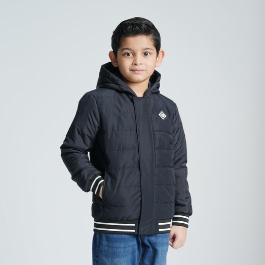 Boy's Black Quilted Jacket