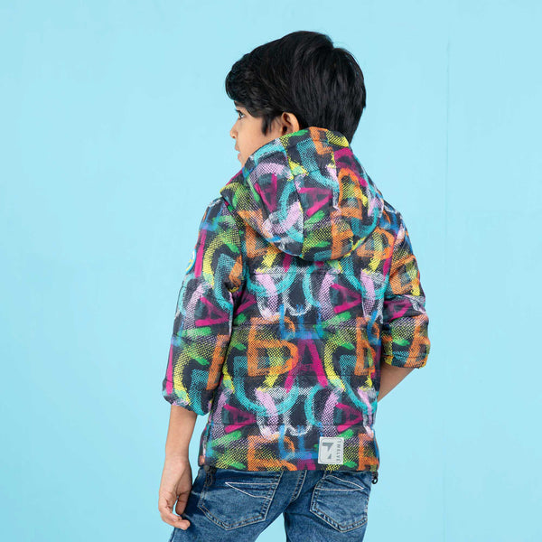 BABY BOYS QUILTING JACKET- MULTI COLOR AOP