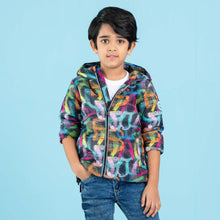 Load image into Gallery viewer, BABY BOYS QUILTING JACKET- MULTI COLOR AOP
