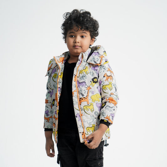 Baby Off White & Yellow Boys Quilt Jacket