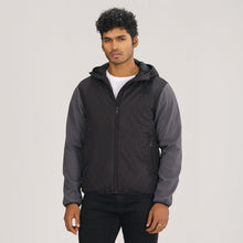 Load image into Gallery viewer, Mens Gray &amp; Black Quilted Jacket
