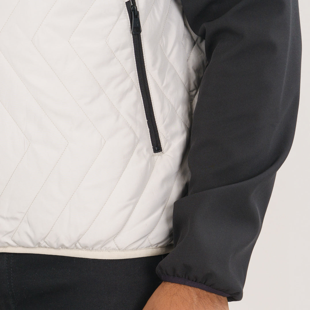 Mens Grey & Black Quilted Jacket