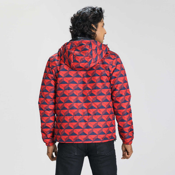 Mens Red Quilted Jacket