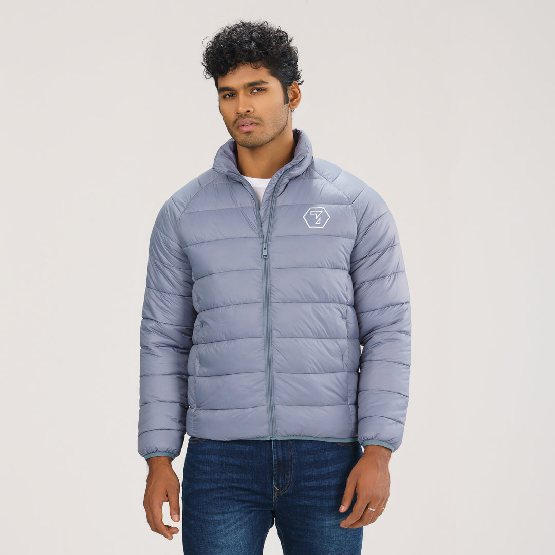 Men Flint Stone Puffer Quilted Jacket