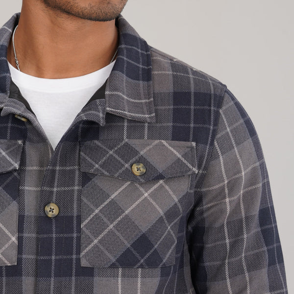 MENS SHACKET-GREY CHECK