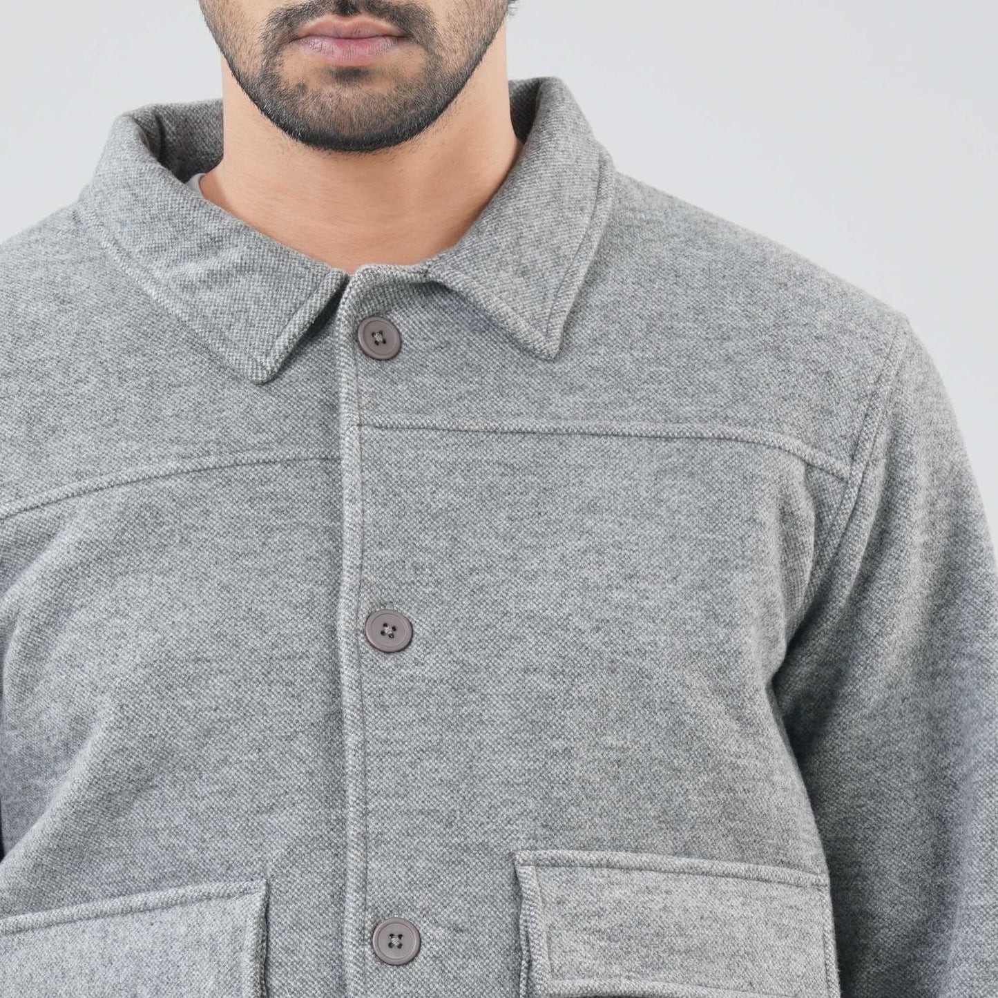 Mens Grey Shacket