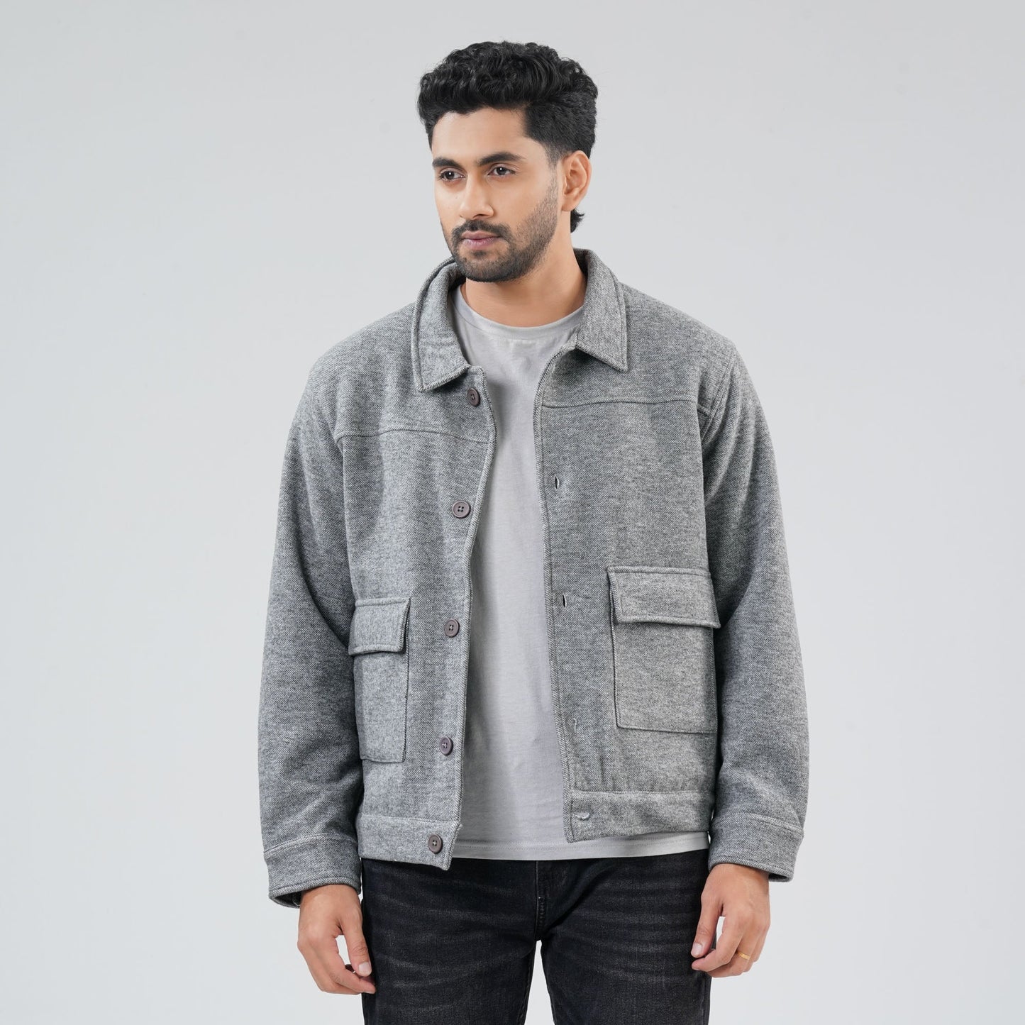 Mens Grey Shacket
