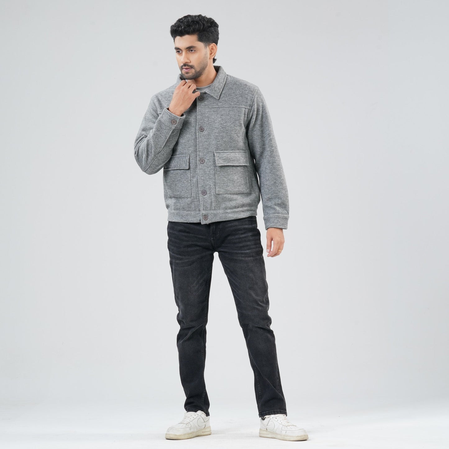 Mens Grey Shacket