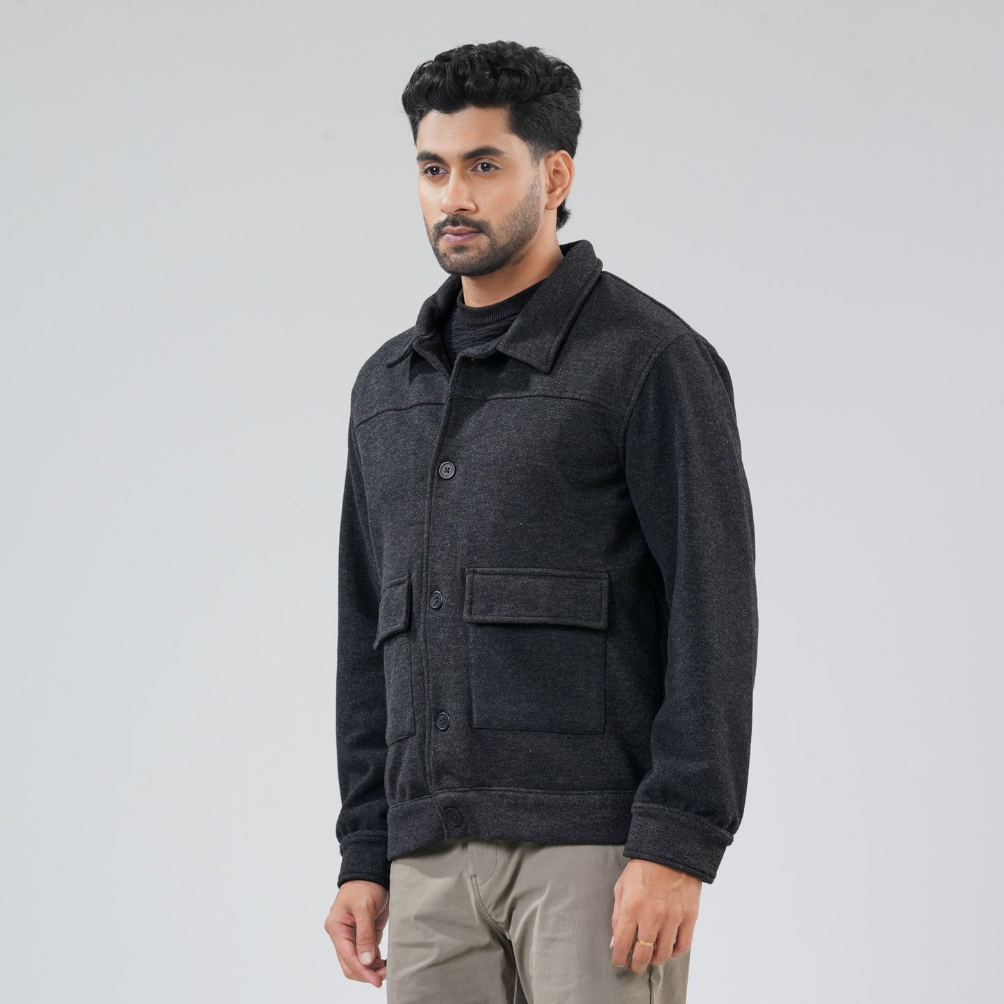 Mens Black Shacket