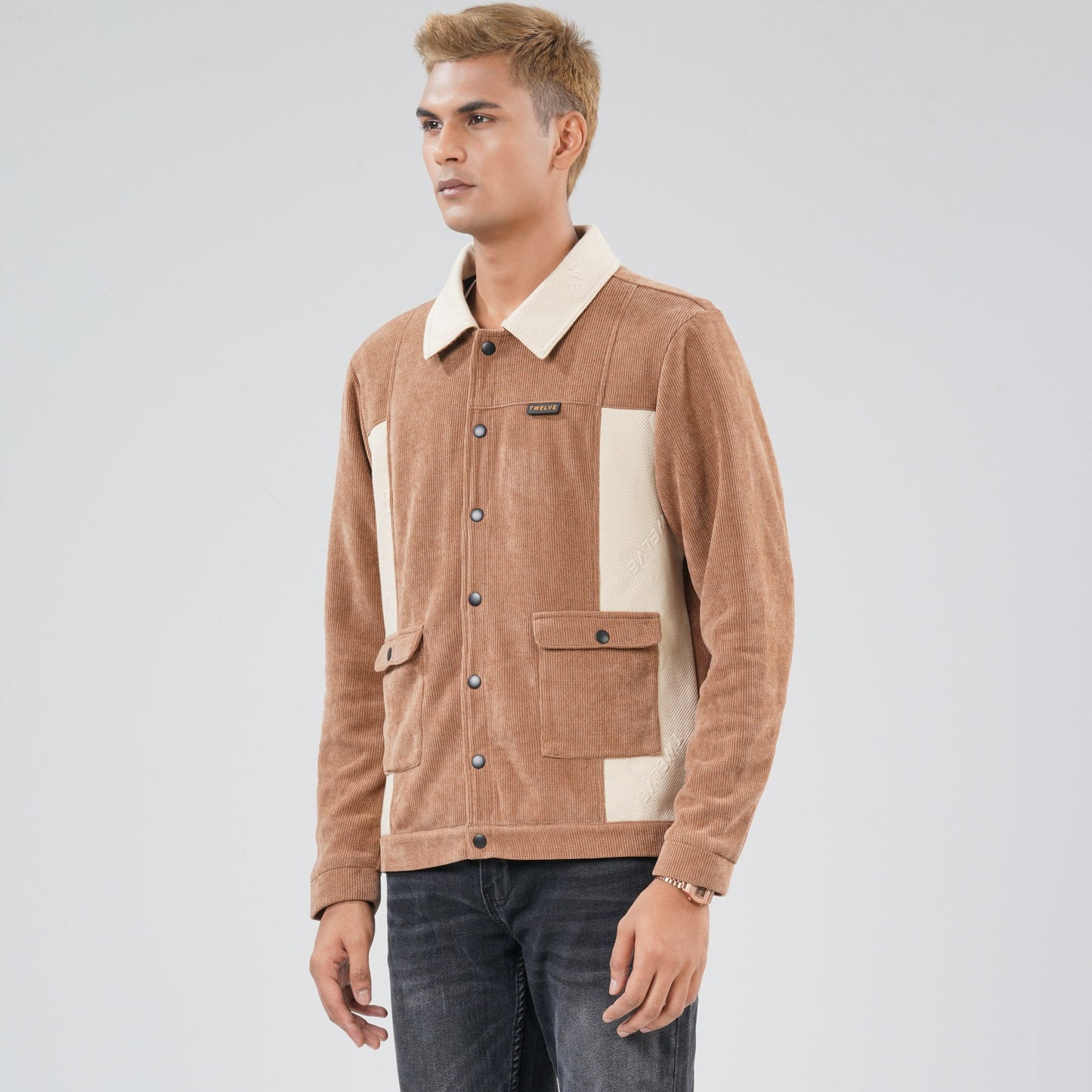 Mens Brown Cream Shacket