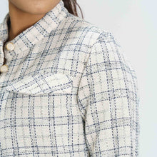 Load image into Gallery viewer, Women’s White &amp; black Checked Shacket
