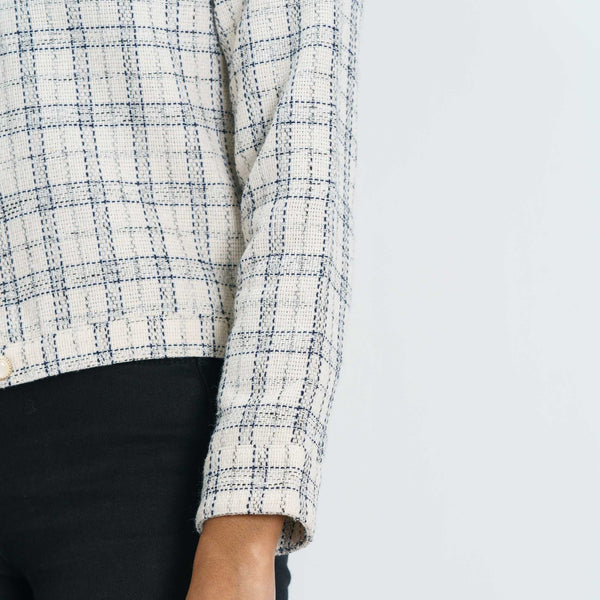 Women’s White & black Checked Shacket