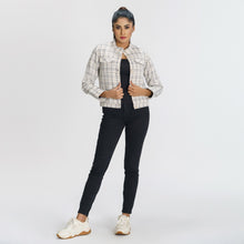 Load image into Gallery viewer, Women’s White &amp; black Checked Shacket
