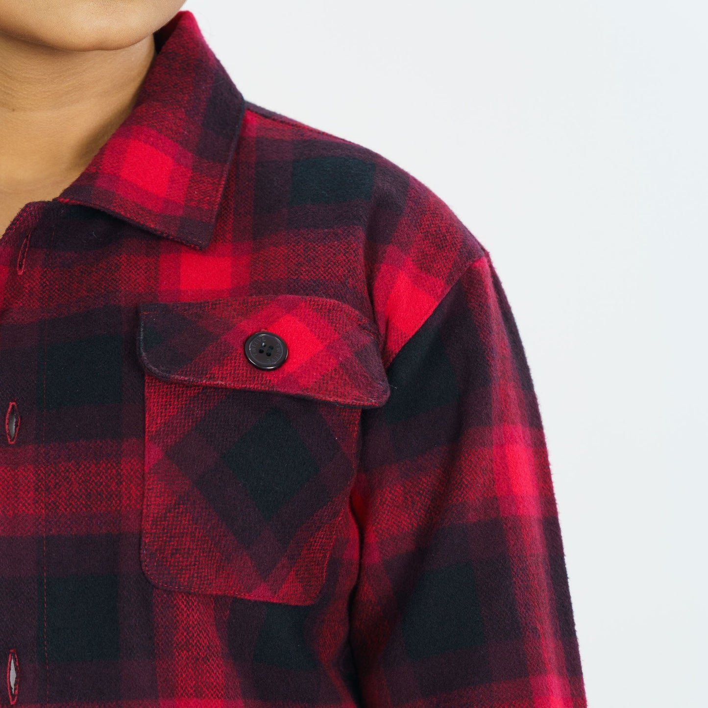 Womens Red Check Shacket