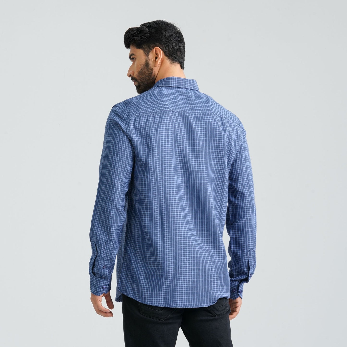 Men’s Navy Check Casual Shirt