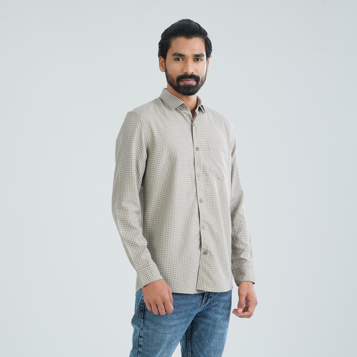 Men’s Basil Check Casual Shirt
