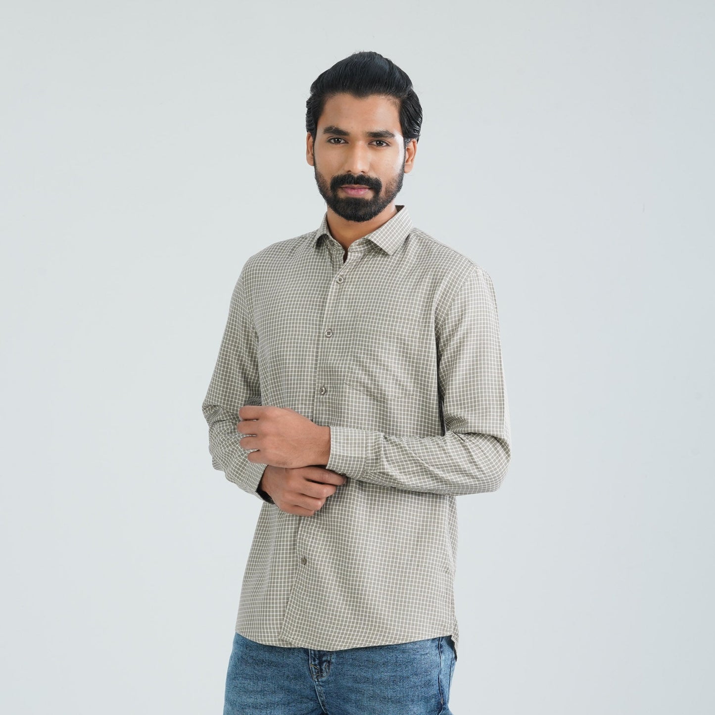 Men’s Basil Check Casual Shirt