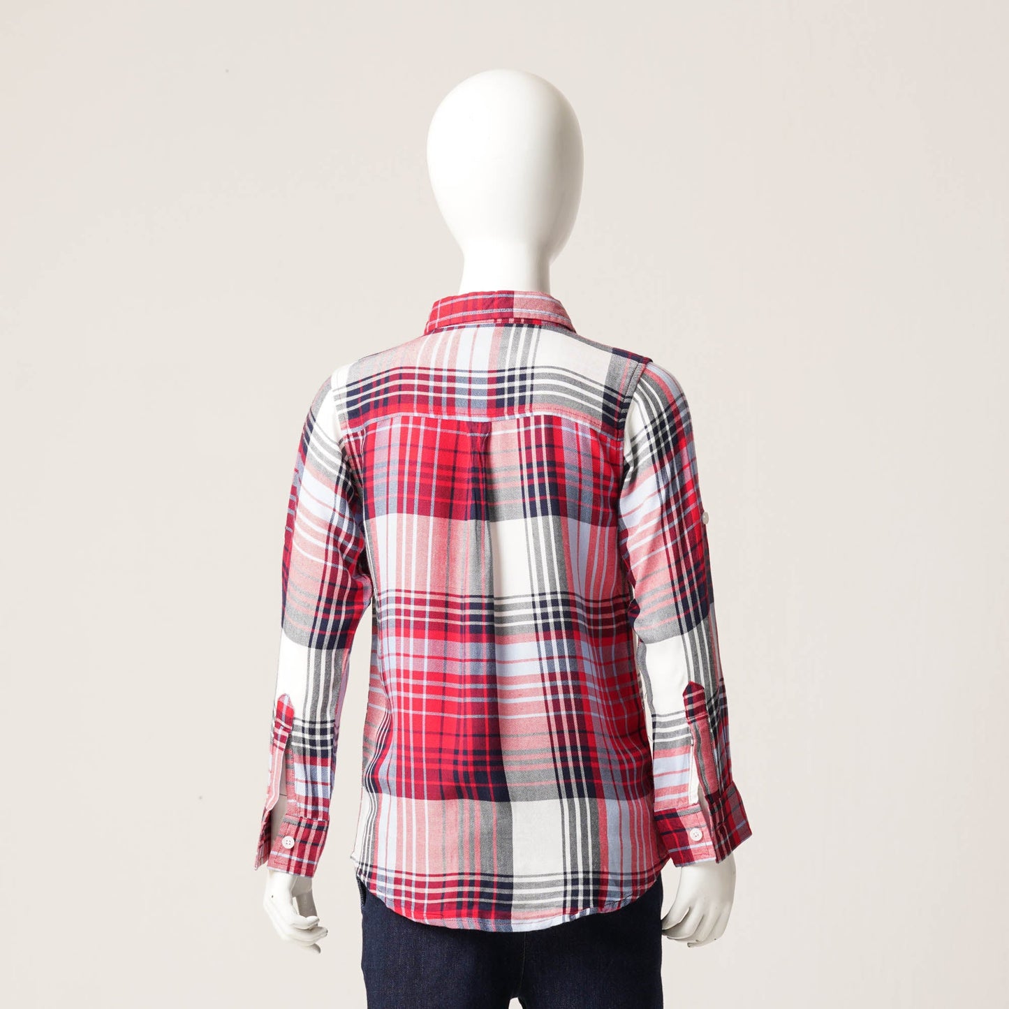 Boys Navy & Red L/S Shirt