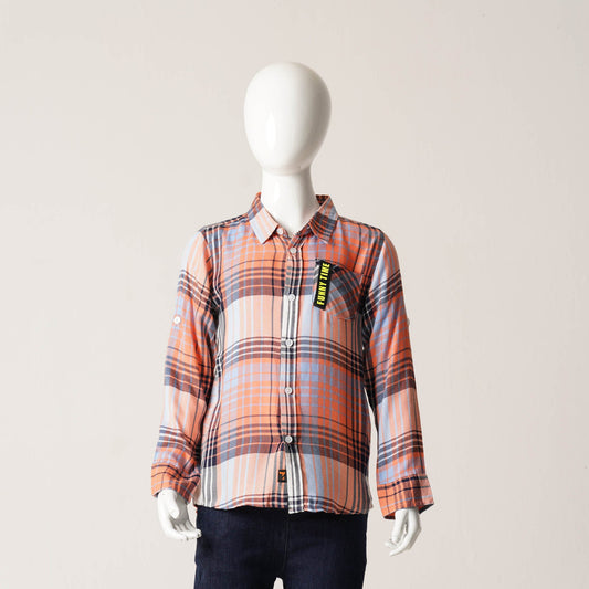 Boys Orange & Blue Shirt