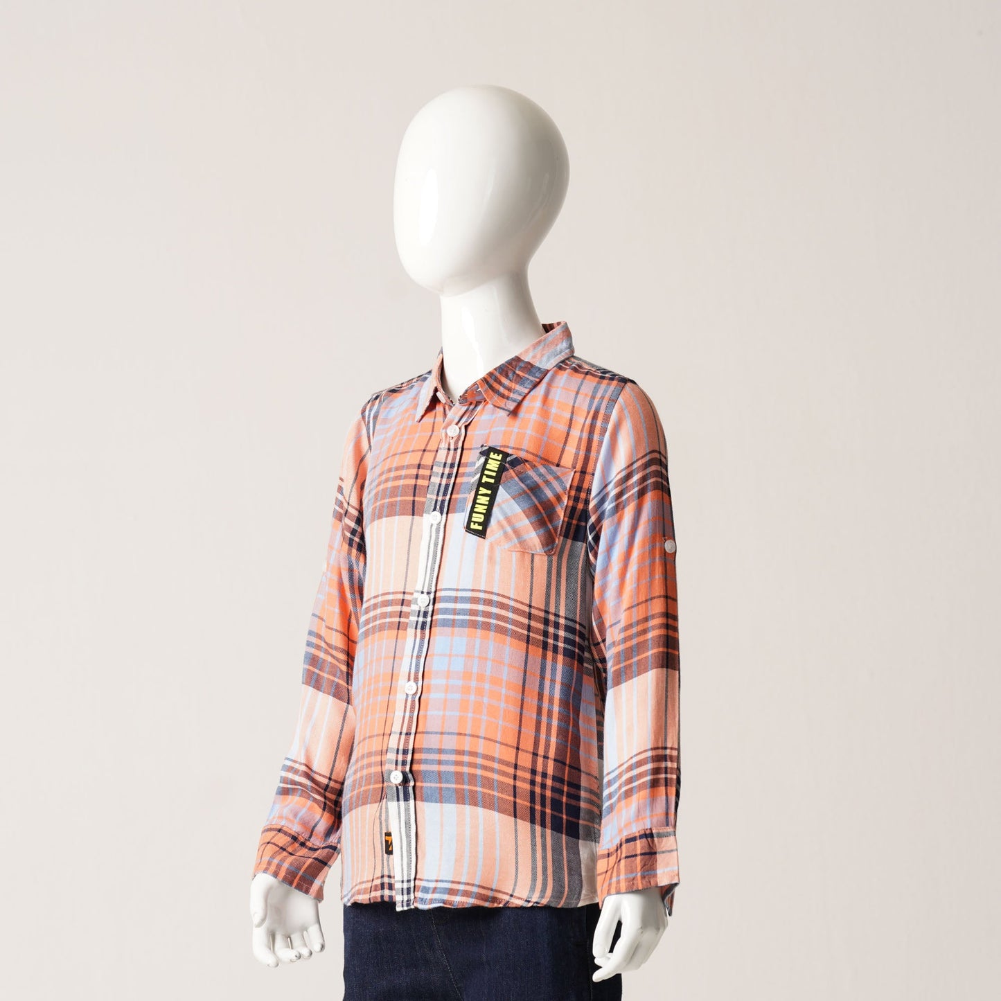 Boys Orange & Blue Shirt