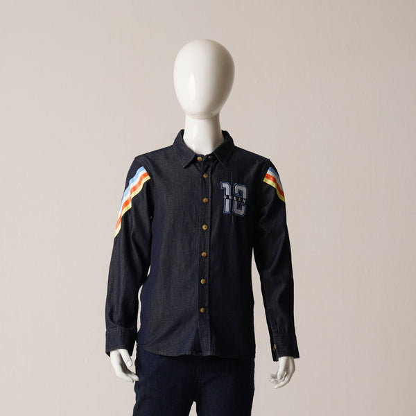 BOYS L/S SHIRT-NAVY