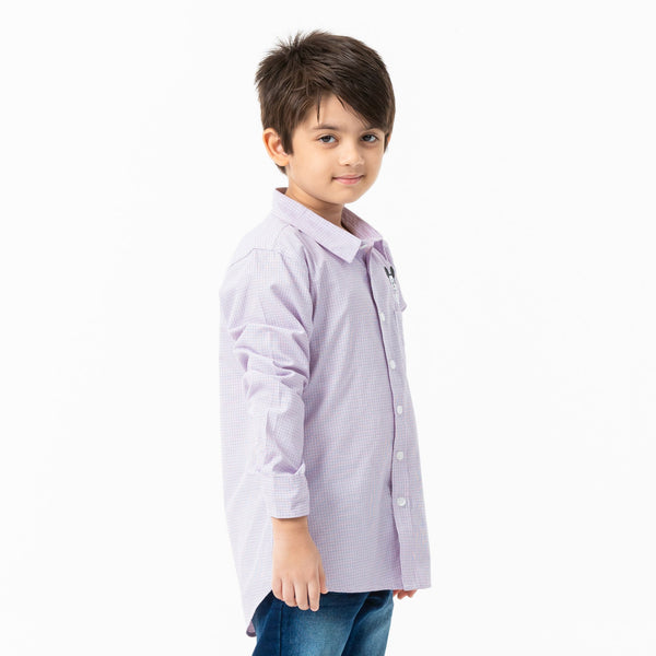 Boys White & Purple Shirt