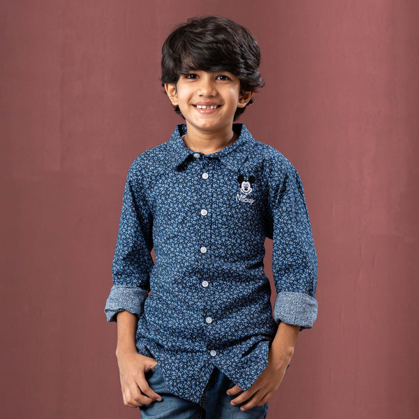 BOYS L/S SHIRT-NAVY