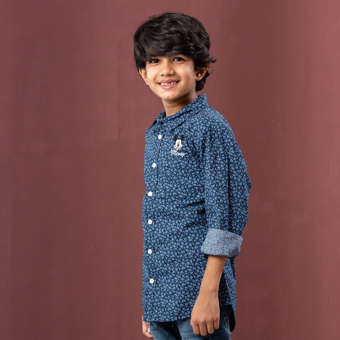 BOYS L/S SHIRT-NAVY