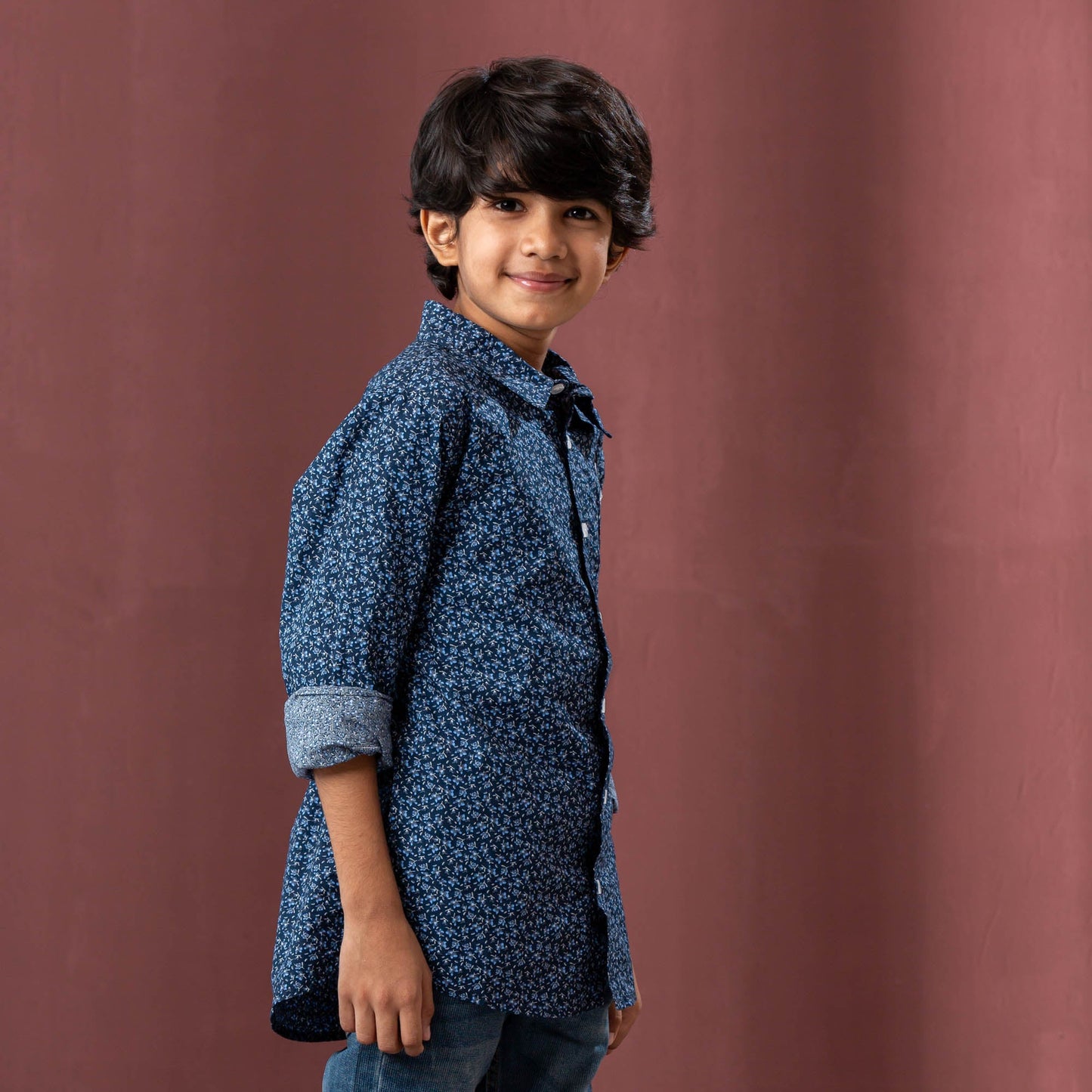 BOYS L/S SHIRT-NAVY