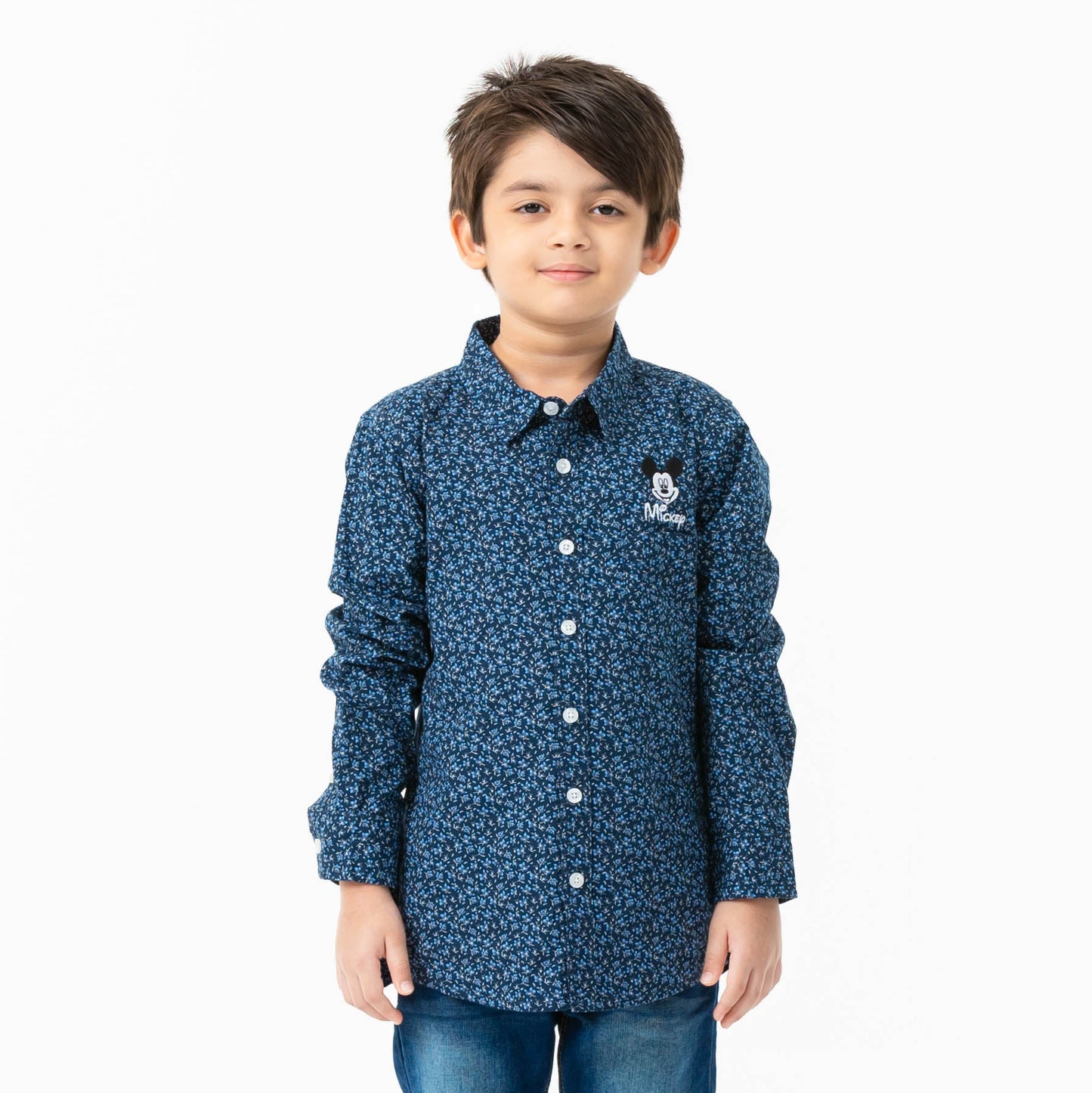 Boys White & Navy Shirt