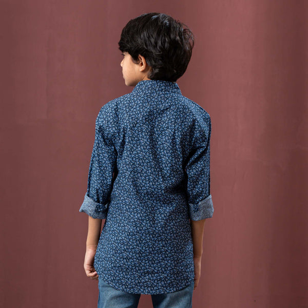 BOYS L/S SHIRT-NAVY