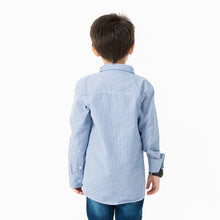 Load image into Gallery viewer, Boys White &amp; Blue Shirt
