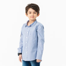 Load image into Gallery viewer, Boys White &amp; Blue Shirt
