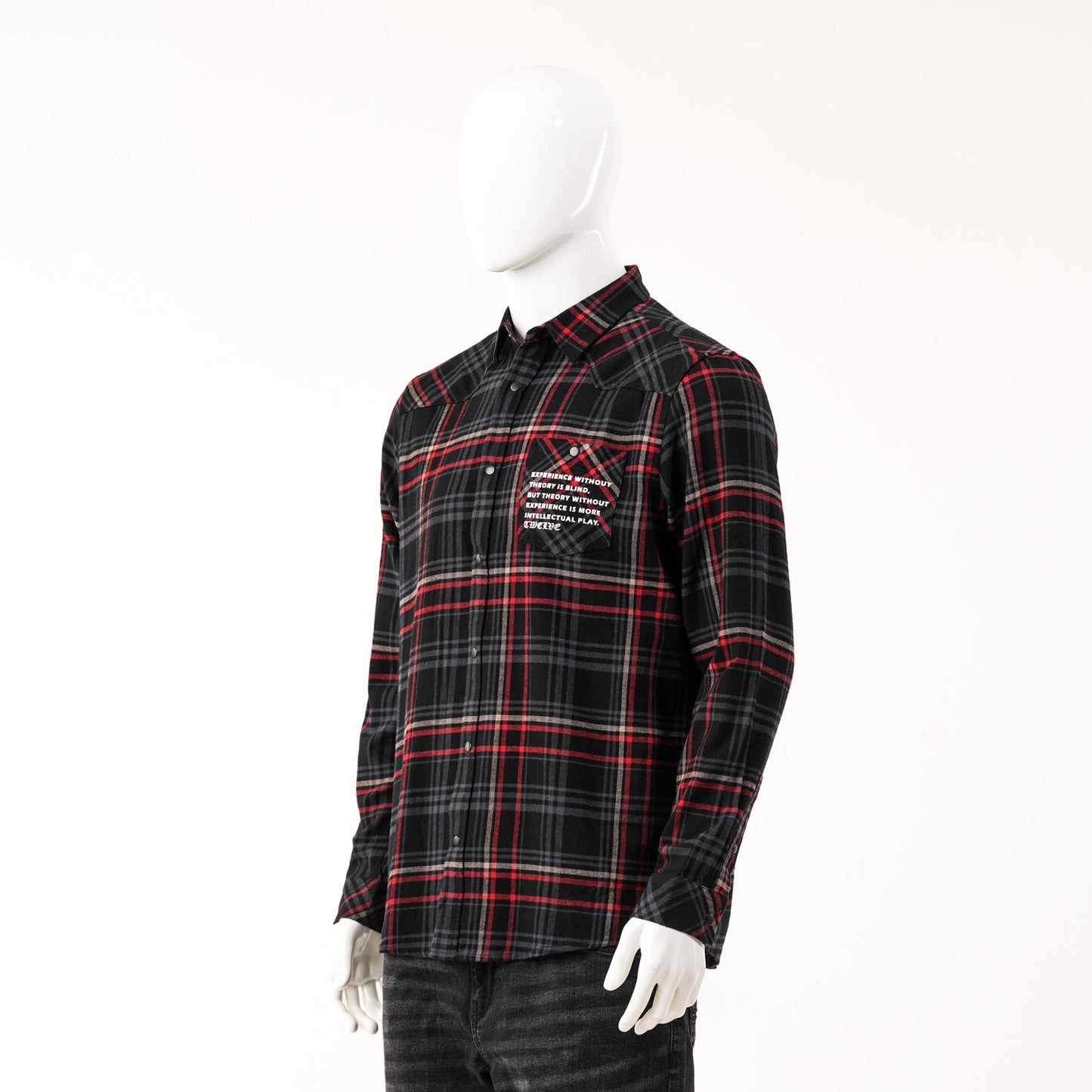 Mens Navy Blue Red Check Shirt