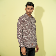 Load image into Gallery viewer, Men&#39;s Dark-Brown Floral Shirt
