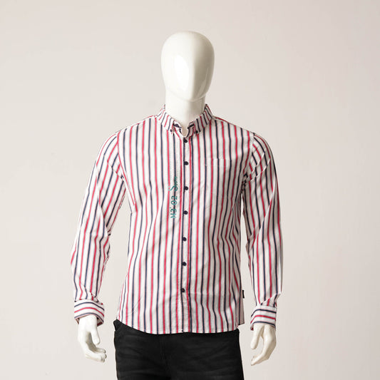 Mens Navy & Red L/S Shirt