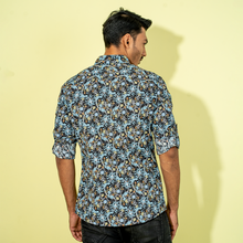 Load image into Gallery viewer, Men&#39;s Black-Navy Floral Shirt
